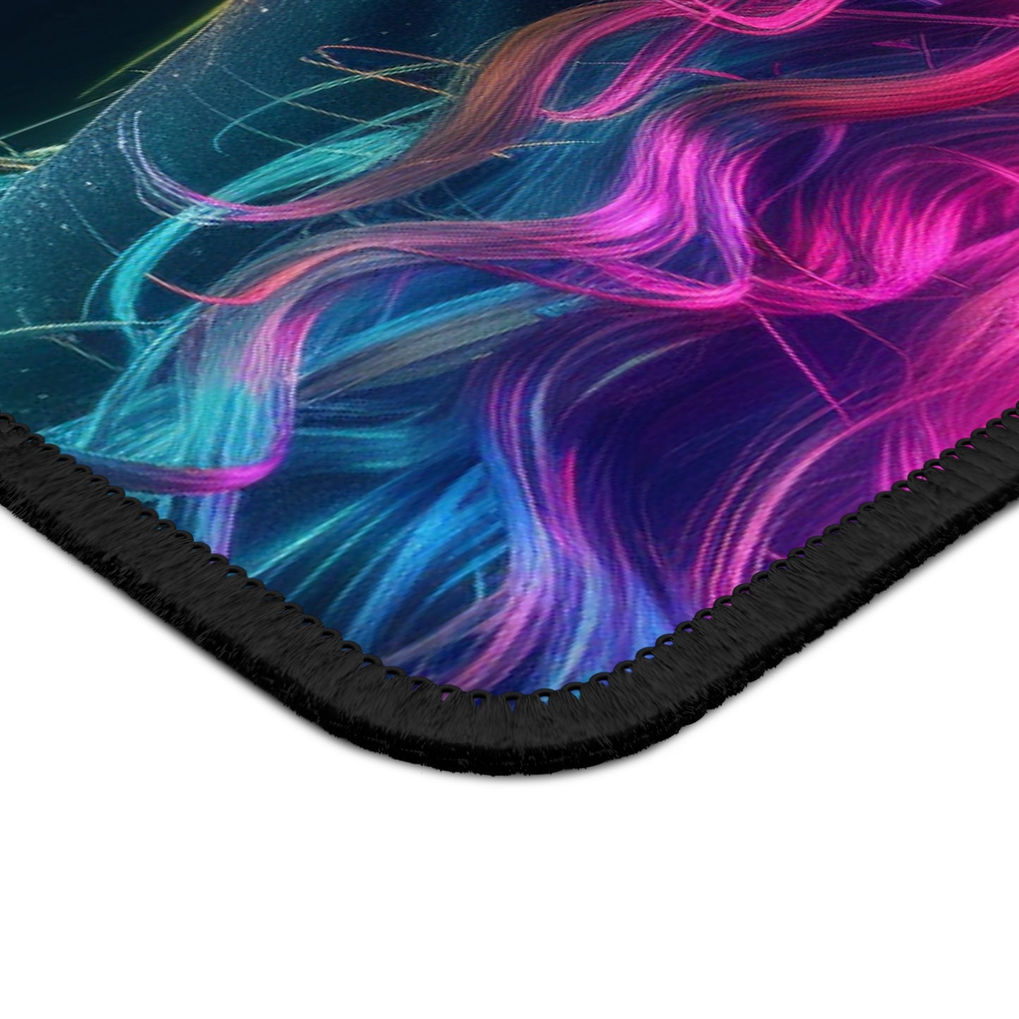 Prismatic Unicorn Mouse Pad – 9x7 Neoprene Desk Mat with Radiant Neon Rainbow Design