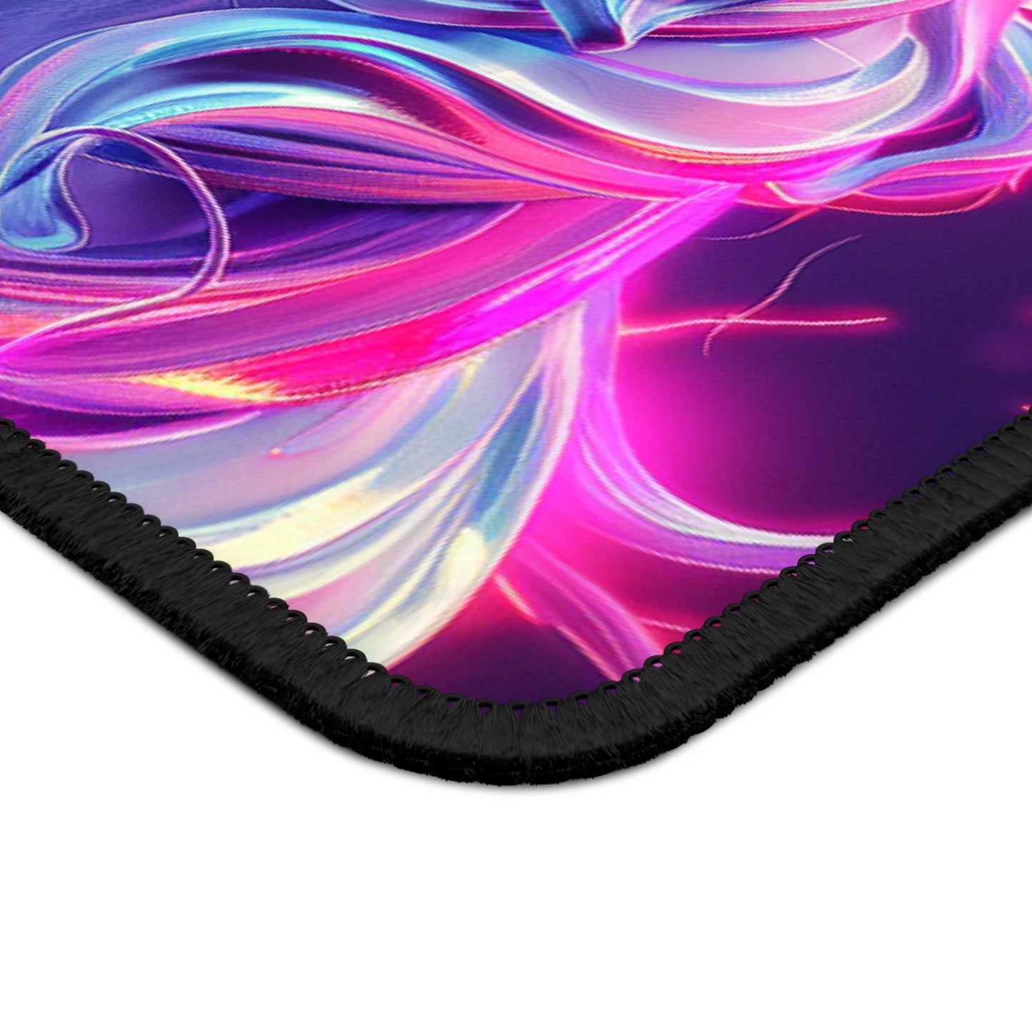Cyber Unicorn Mouse Pad – 9x7 Neoprene Desk Mat with Neon Holographic Glow