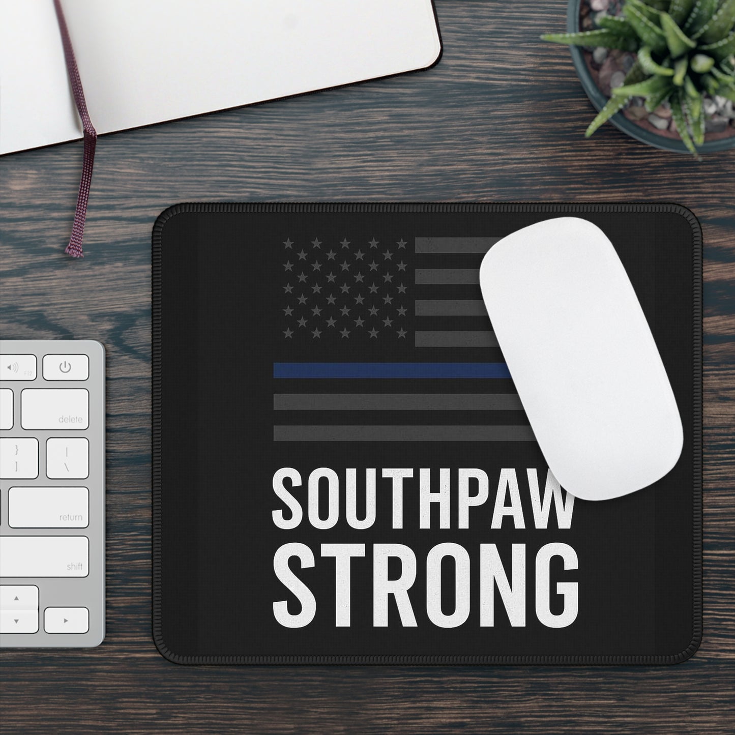 Southpaw Strong Gaming Mouse Pad – 9x7 Neoprene Desk Mat for Workspaces and Everyday Heroes