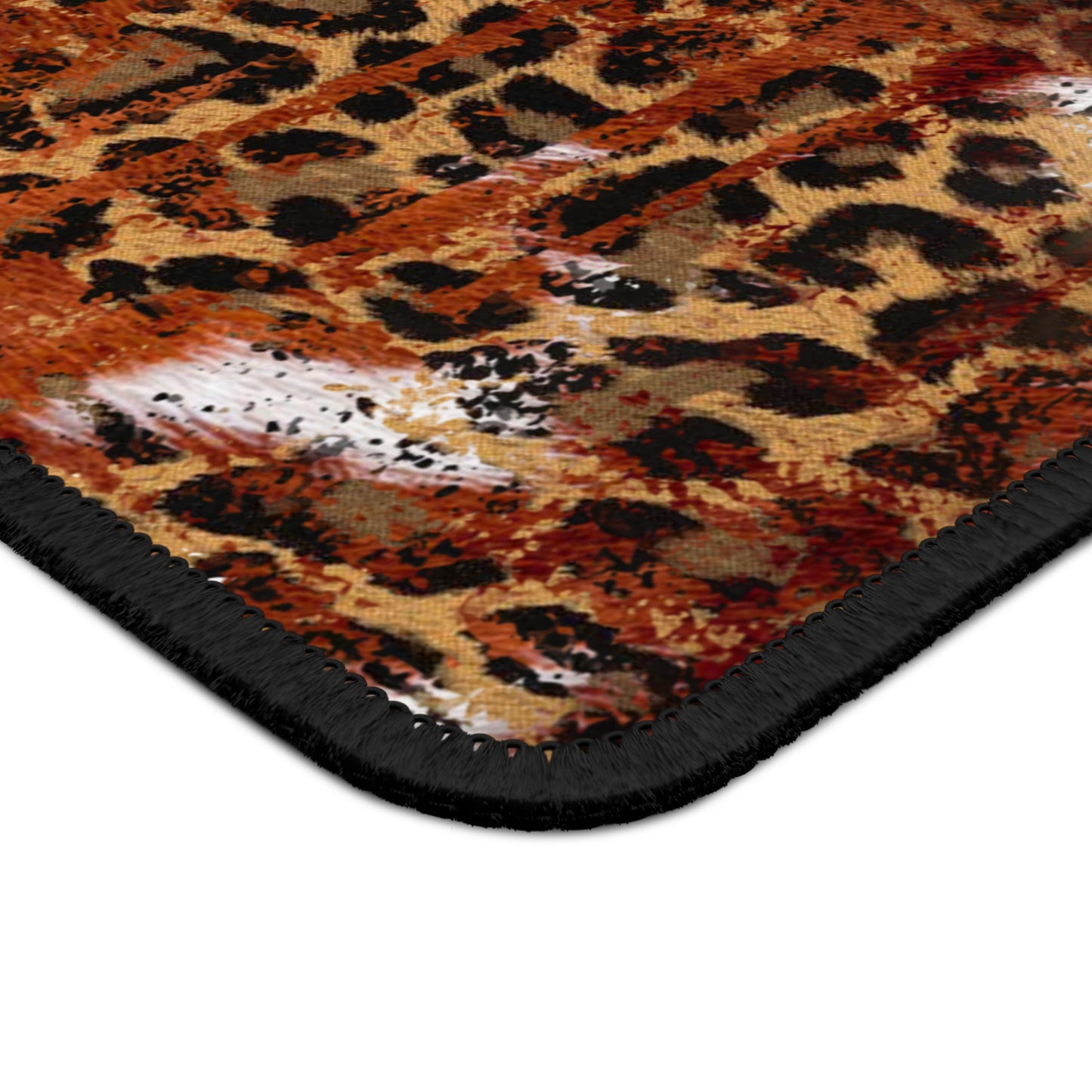 Wild Terrain Mouse Pad – 9x7 Neoprene Desk Mat with Cowhide and Leopard Print Fusion Design