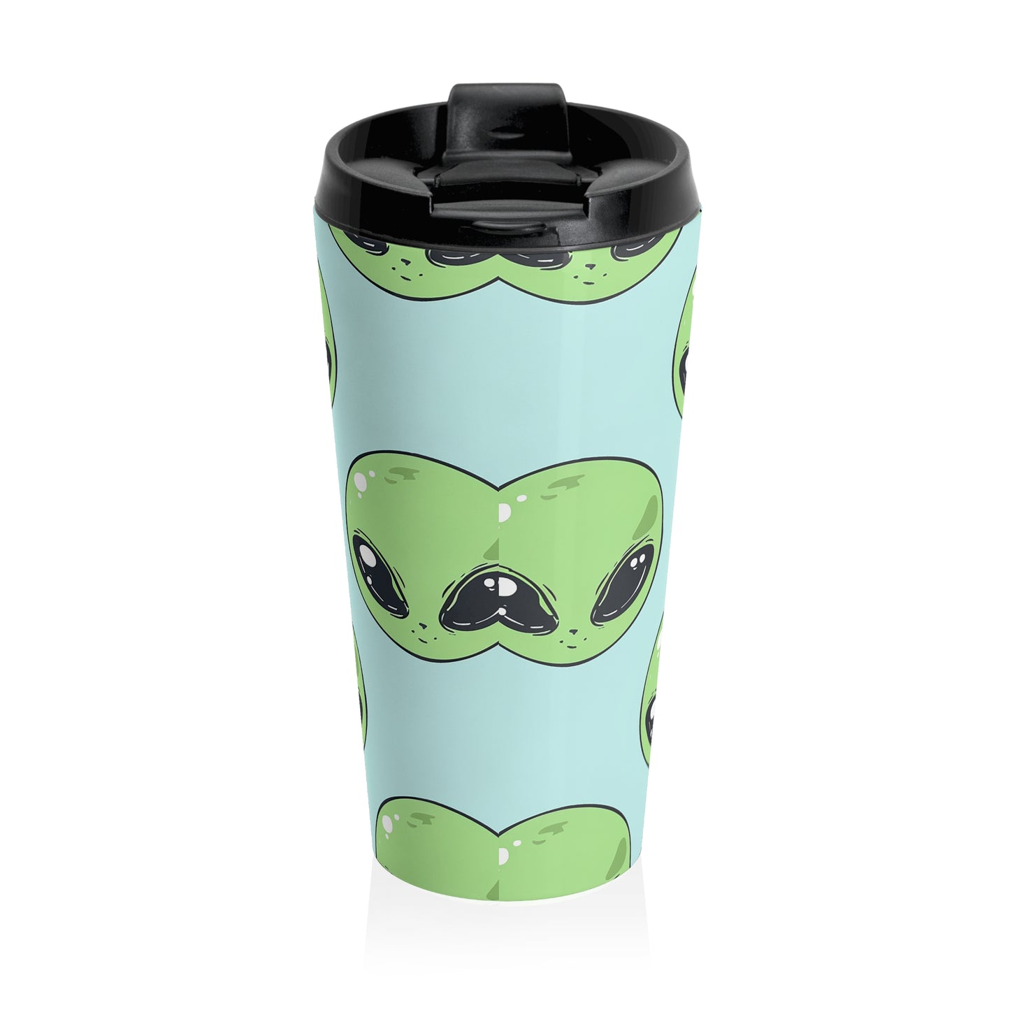 Pastel Alien Pattern Stainless Steel Travel Mug – 15oz
