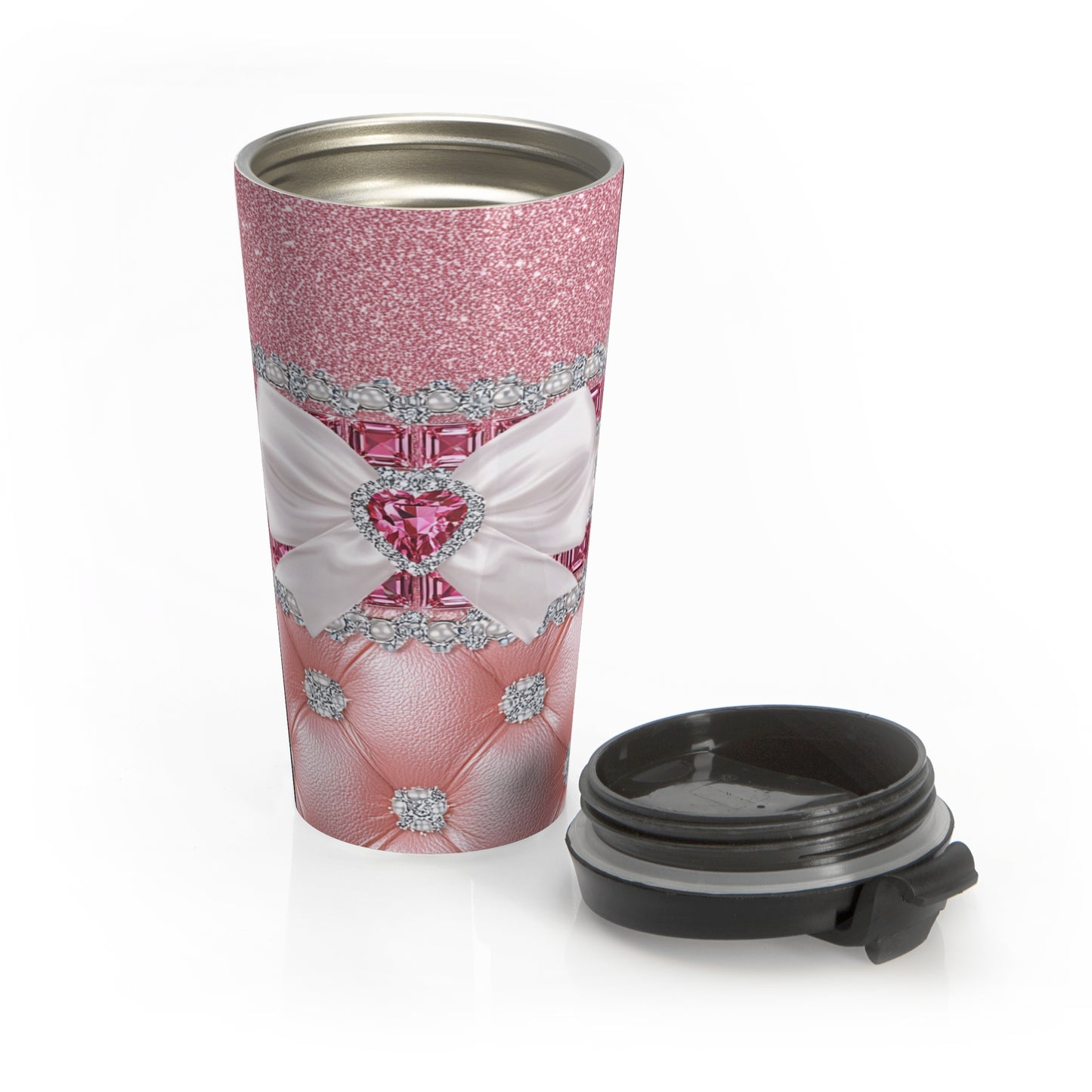 Pink Glam Bow Travel Mug