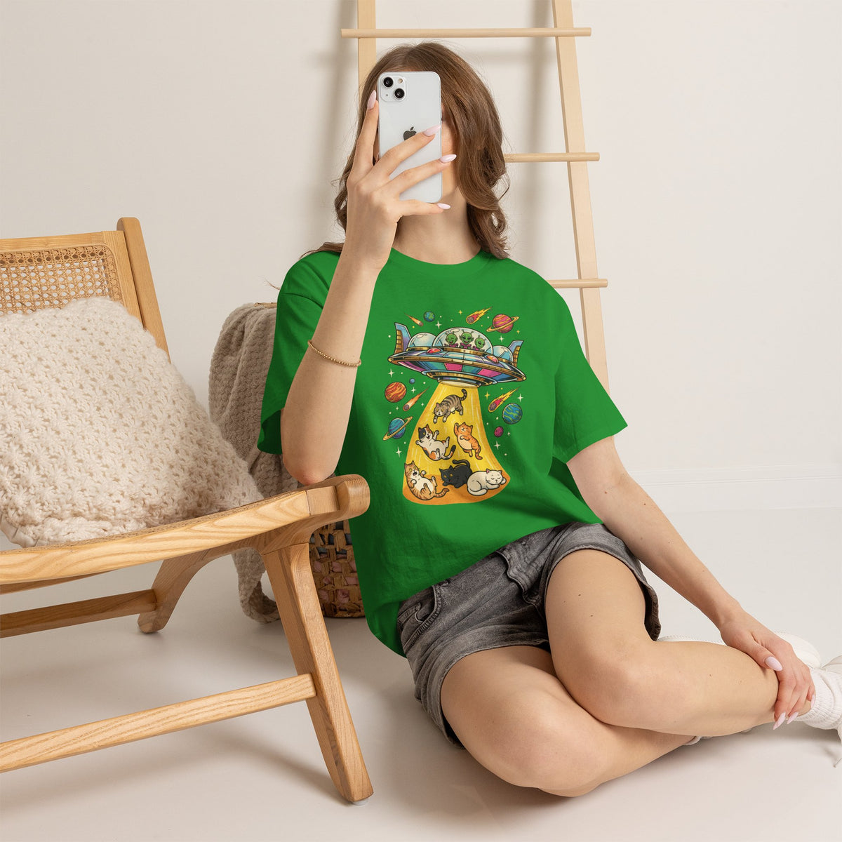 Alien Cat Abduction T-Shirt