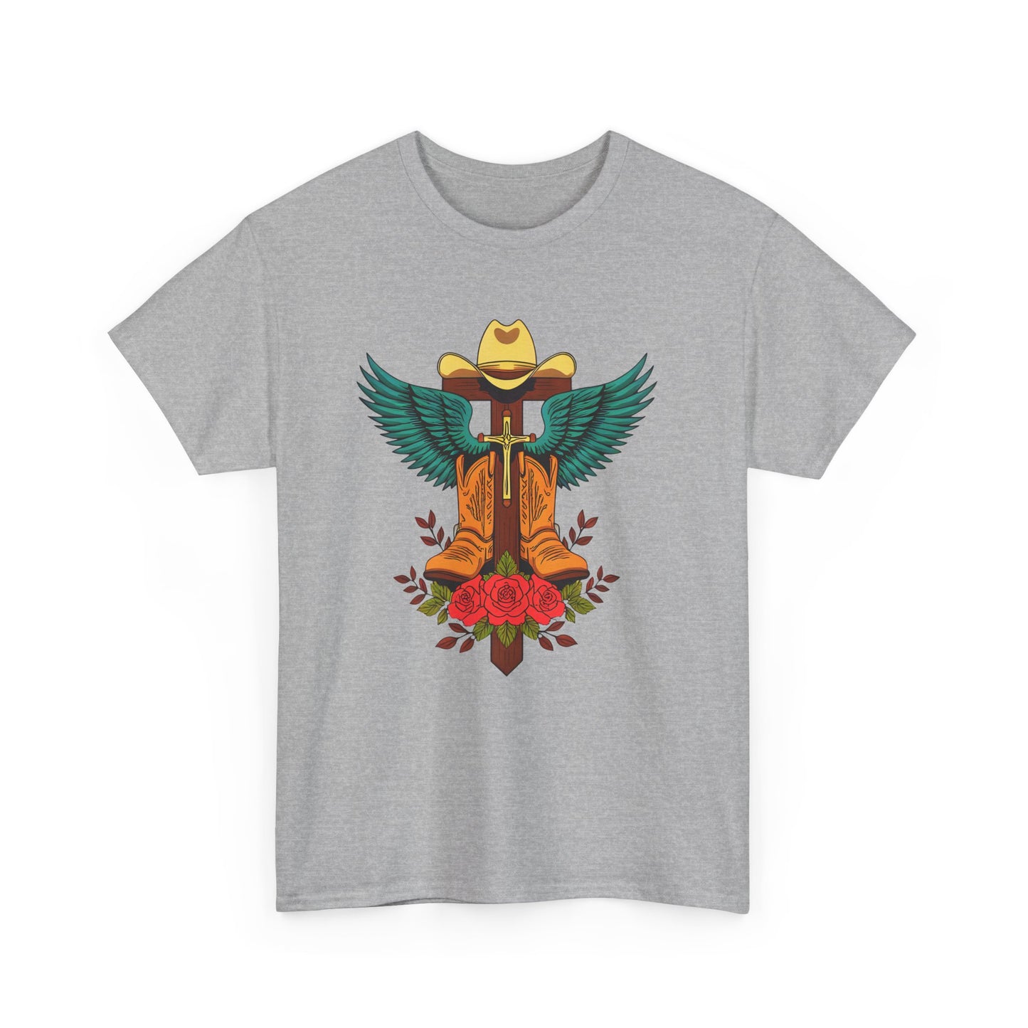 Cowboy Angel Shirt – Western Wings and Roses Tee
