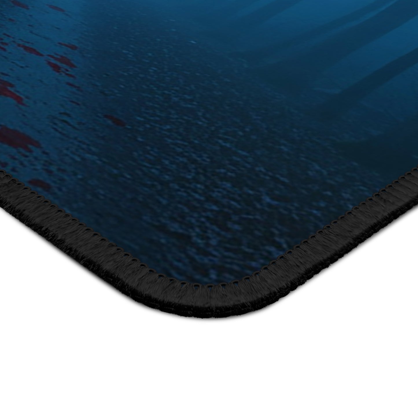 Midnight Stalker Mouse Pad – 9x7 Neoprene Desk Mat with Creepy Forest and Blue Mist Design