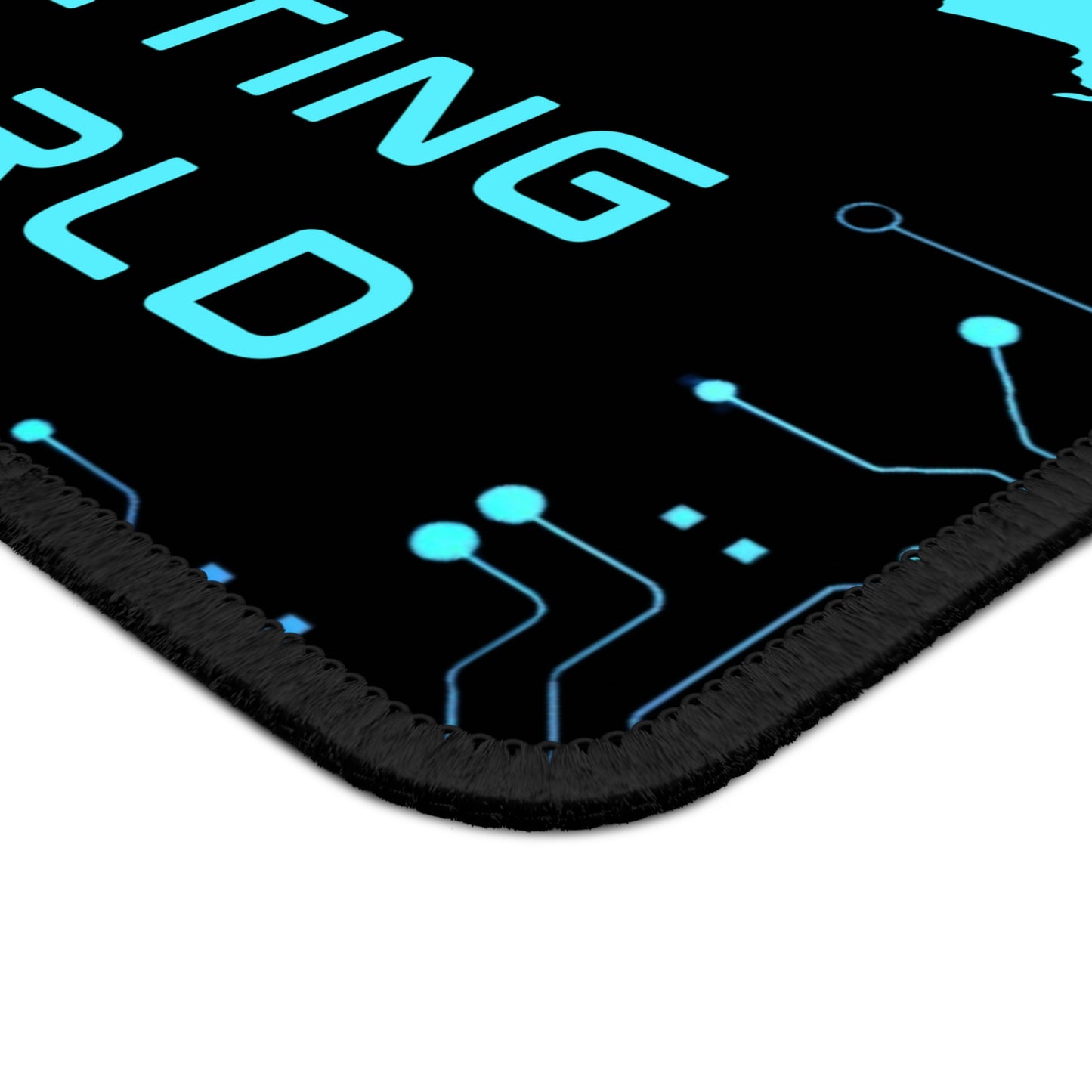 Connecting the World Mouse Pad – 9x7 Neoprene Desk Mat with Futuristic Tech Map Design
