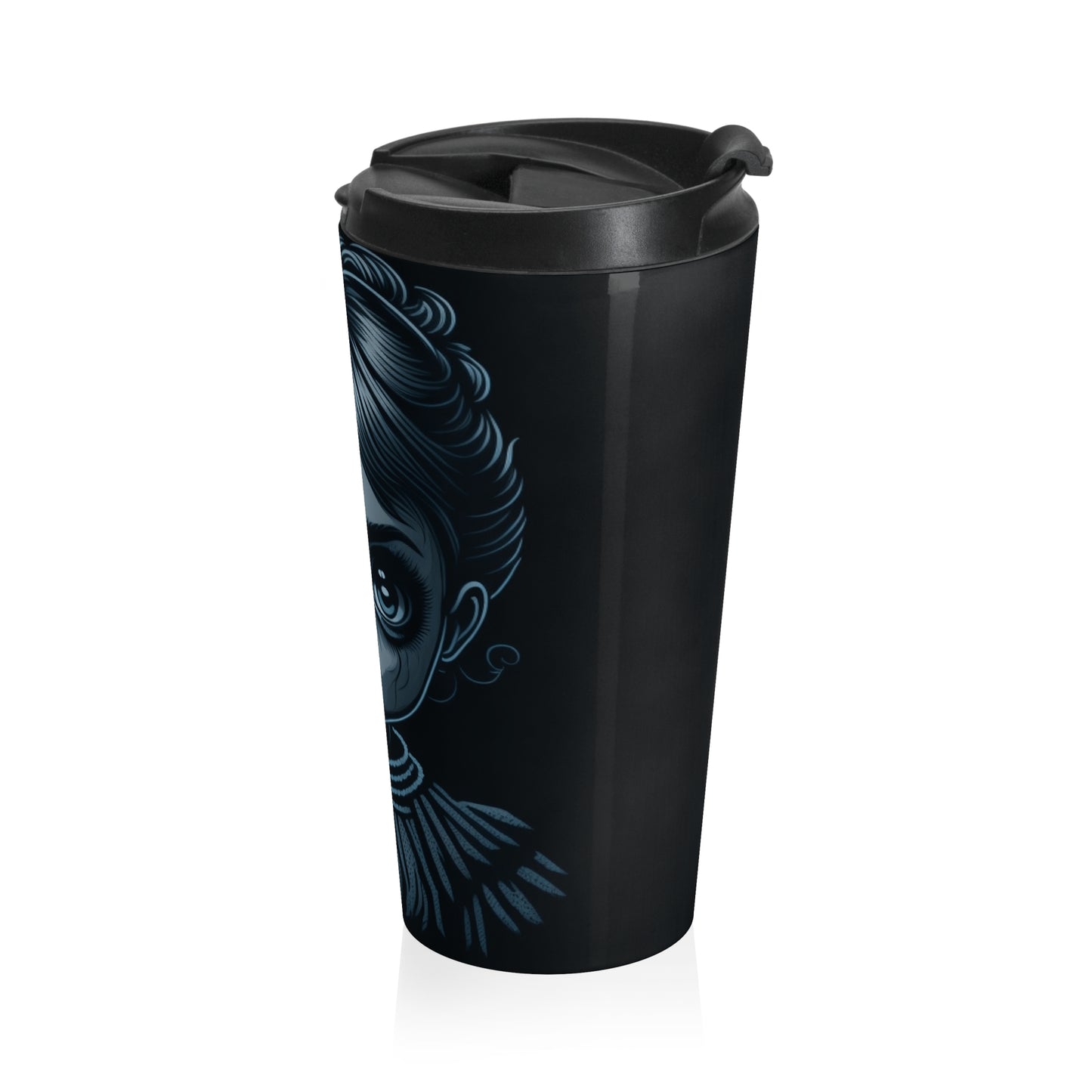 Haunted Doll Stainless Steel Travel Mug – 15oz
