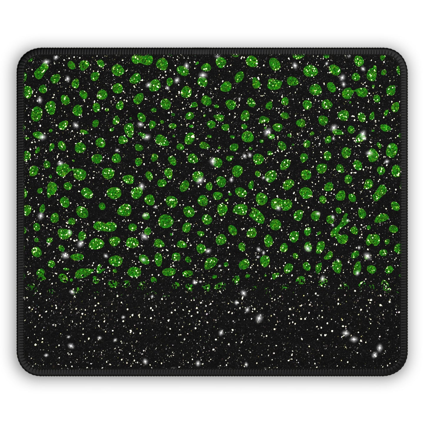 Emerald Sparkle Mouse Pad – 9x7 Neoprene Desk Mat with Green Glitter Design