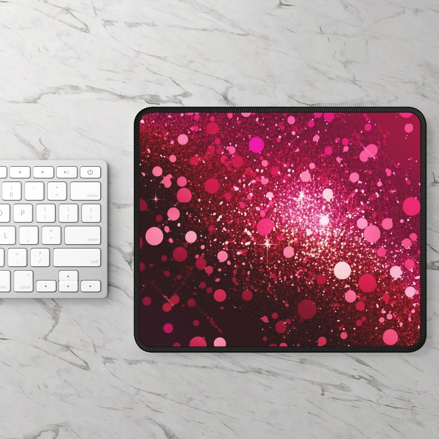 Crimson Sparkle Mouse Pad – 9x7 Neoprene Desk Mat with Radiant Red Glitter Design