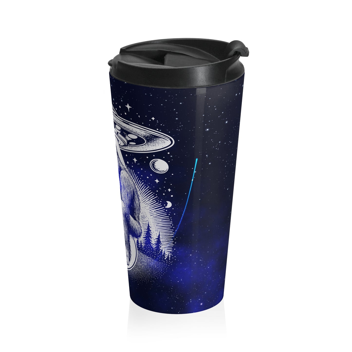 Alien and Bigfoot UFO Stainless Steel Travel Mug – 15oz