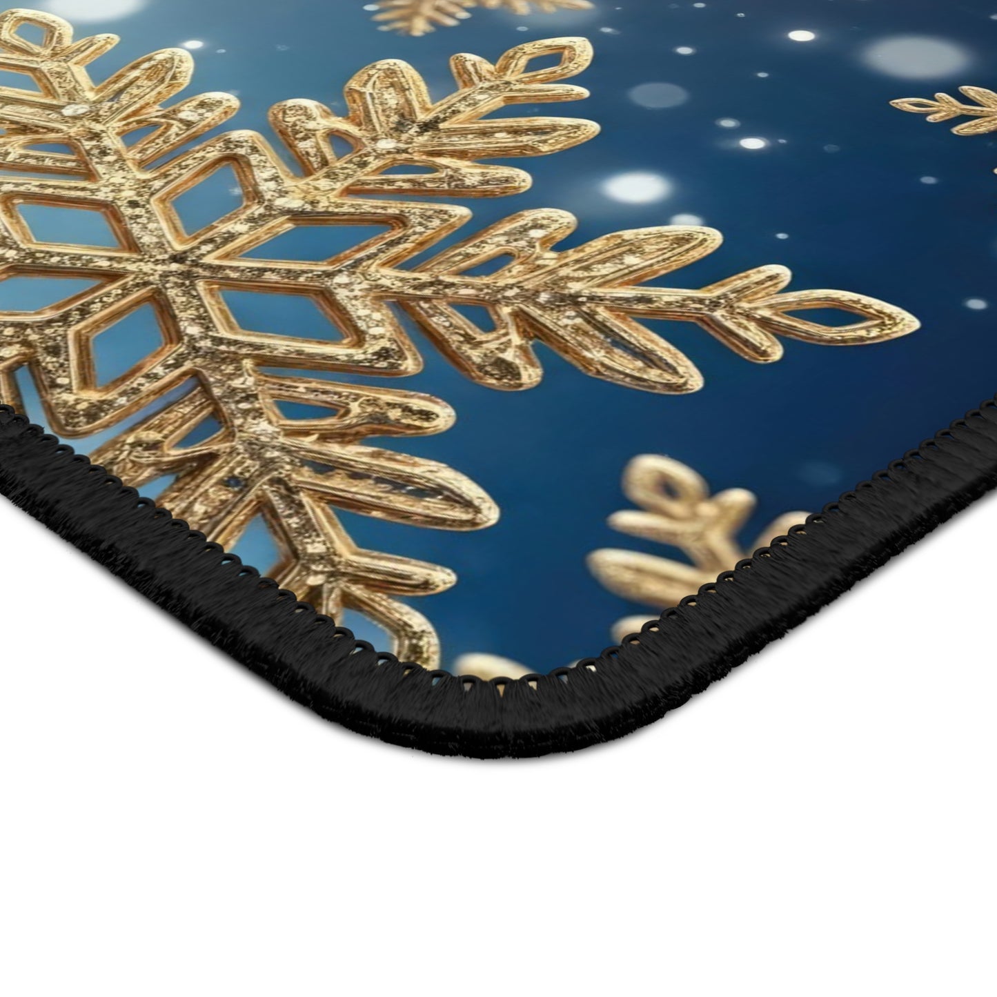 Golden Snowflake Winter Wonderland Mouse Pad