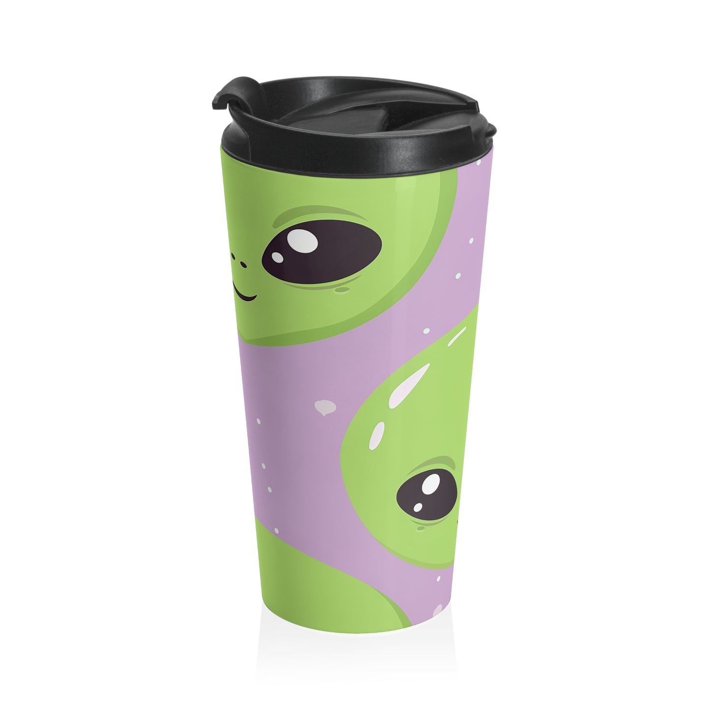 Kawaii Alien Stainless Steel Travel Mug – 15oz 👽💜