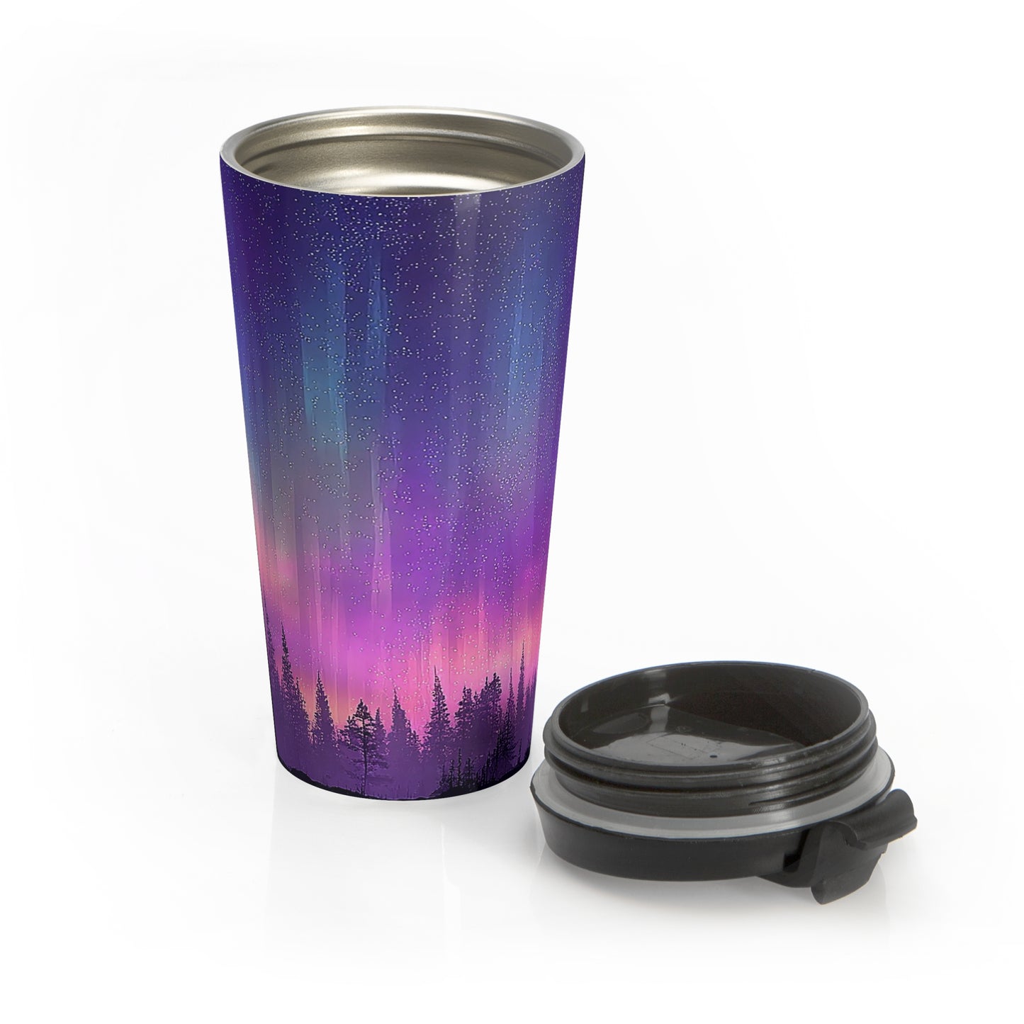 Northern Lights Mug – 15oz Stainless Steel Travel Cup