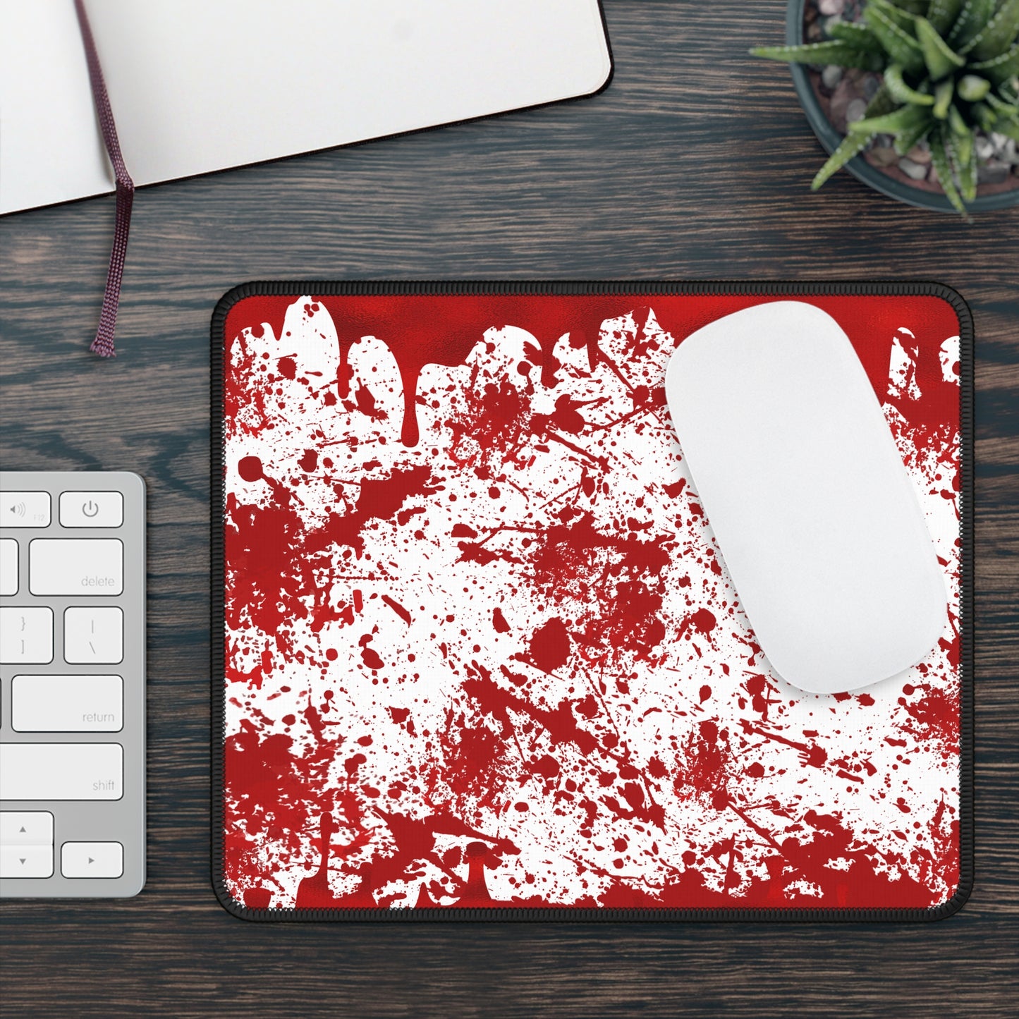 Bloody Mess Gaming Mouse Pad – 9x7 Neoprene Desk Mat for Gamers, Horror Fans, and Halloween Lovers