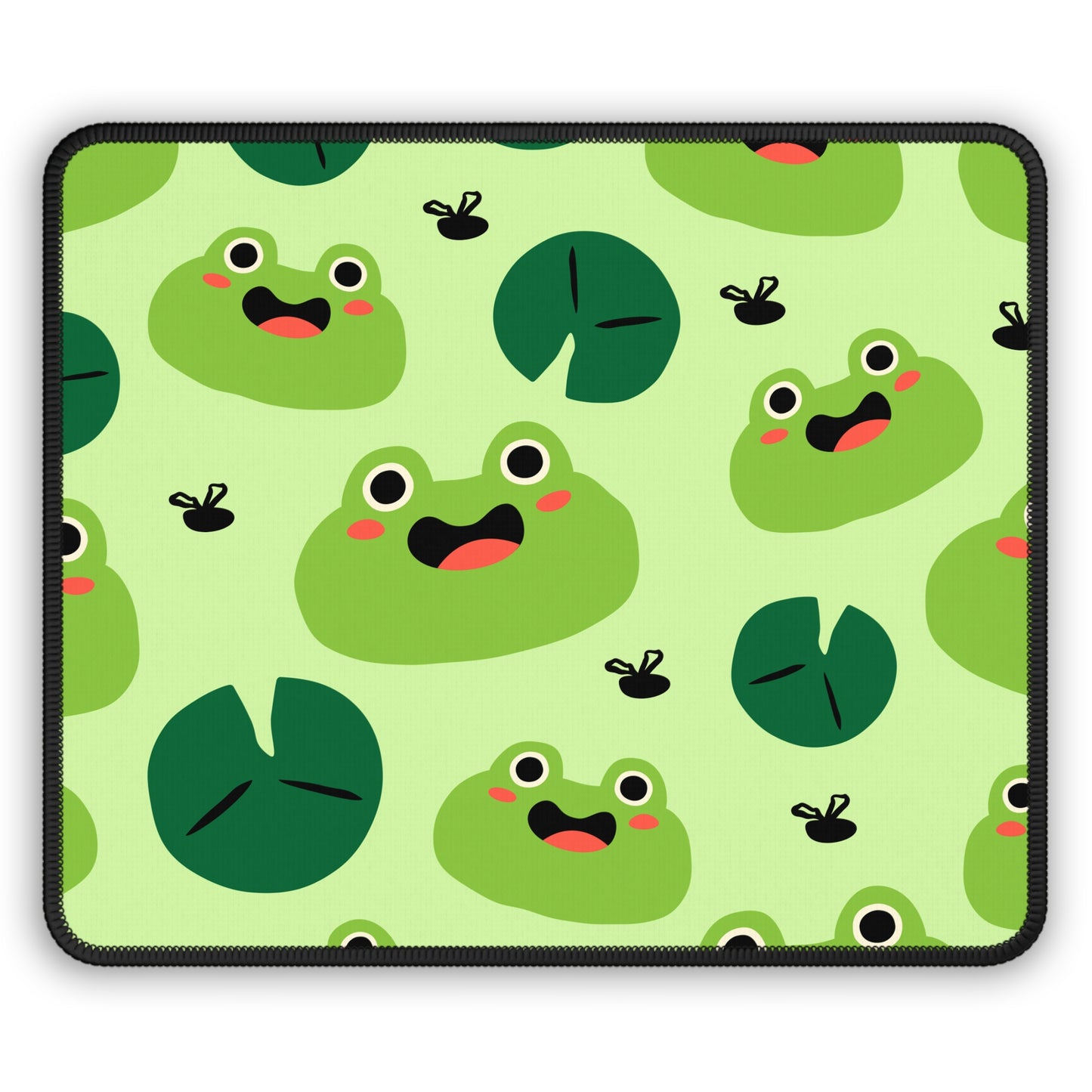 Hoppy Vibes Mouse Pad – 9x7 Neoprene Desk Mat with Cute Frog and Lily Pad Design