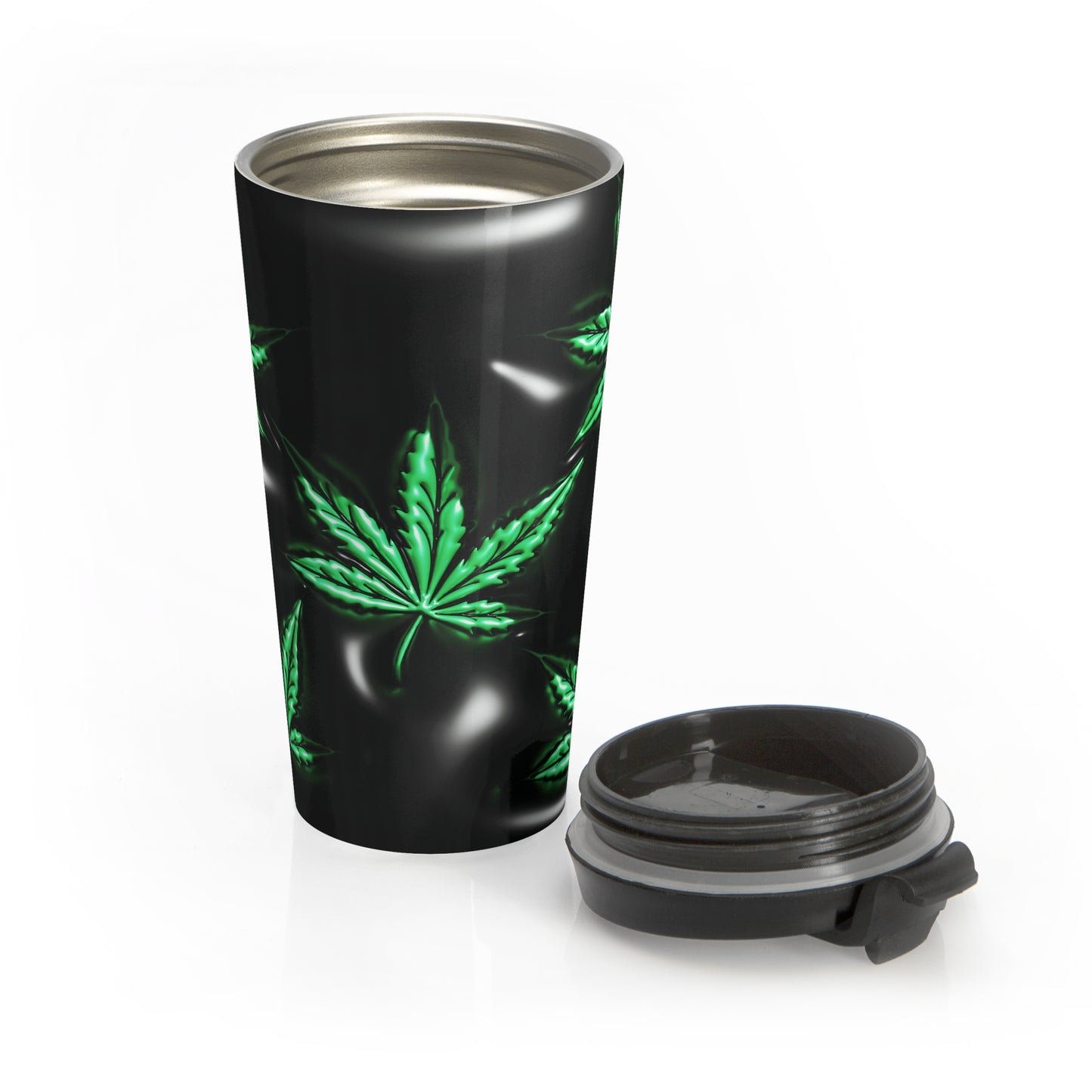 Neon Leaf Mug – 15oz Stainless Steel Travel Cup