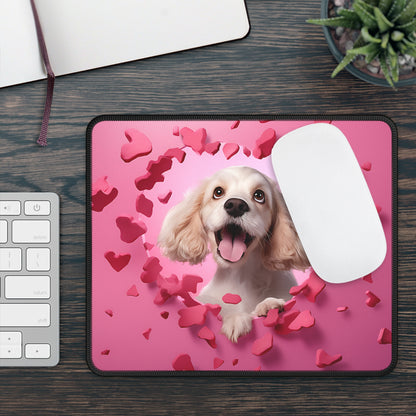 Puppy Love Hearts Mouse Pad