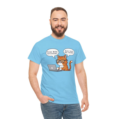 Focus Mode Activated – Work Hard, Nap Harder Cat T-Shirt