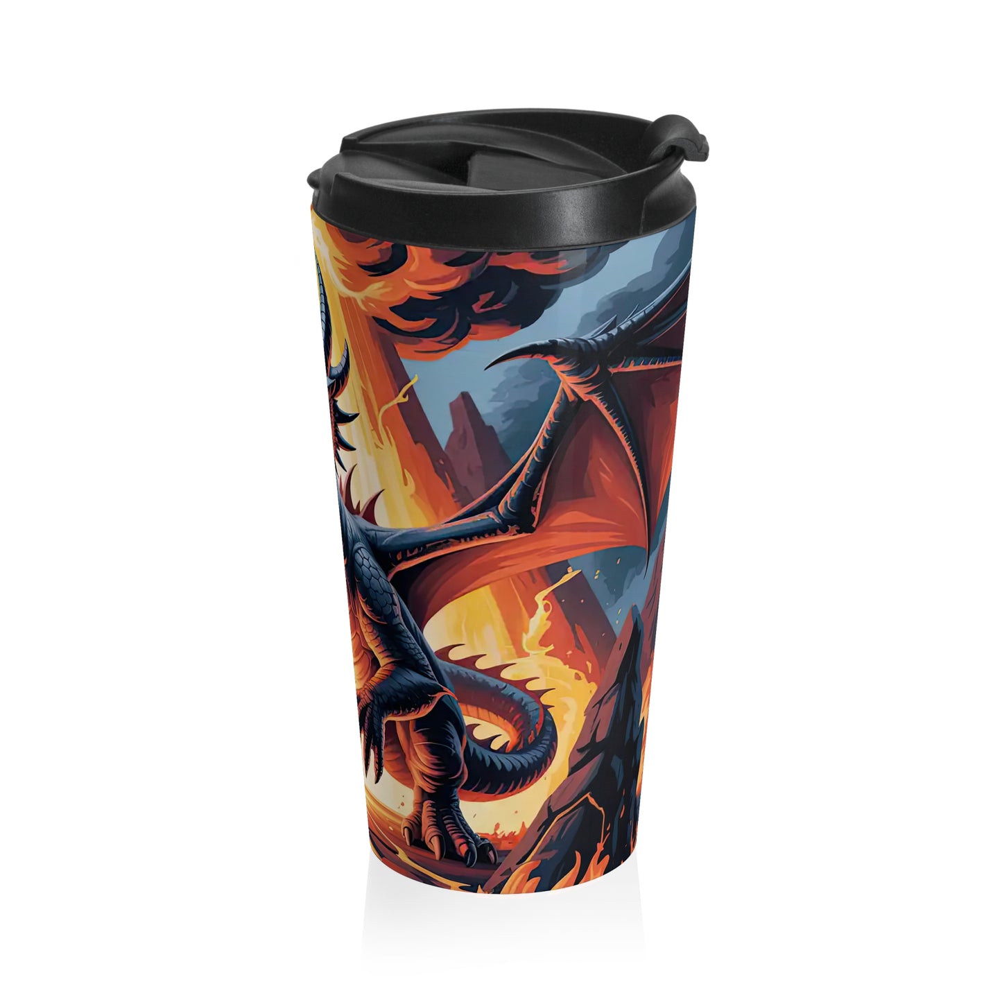 Inferno Dragon Stainless Steel Travel Mug (15oz)