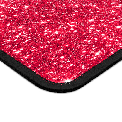 Crimson Sparkle Glow Mouse Pad
