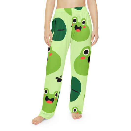 Frog Pattern Women’s Pajama Pants, Cute Loungewear for Relaxation, Gift for Birthdays, Self-Care, Home Comfort