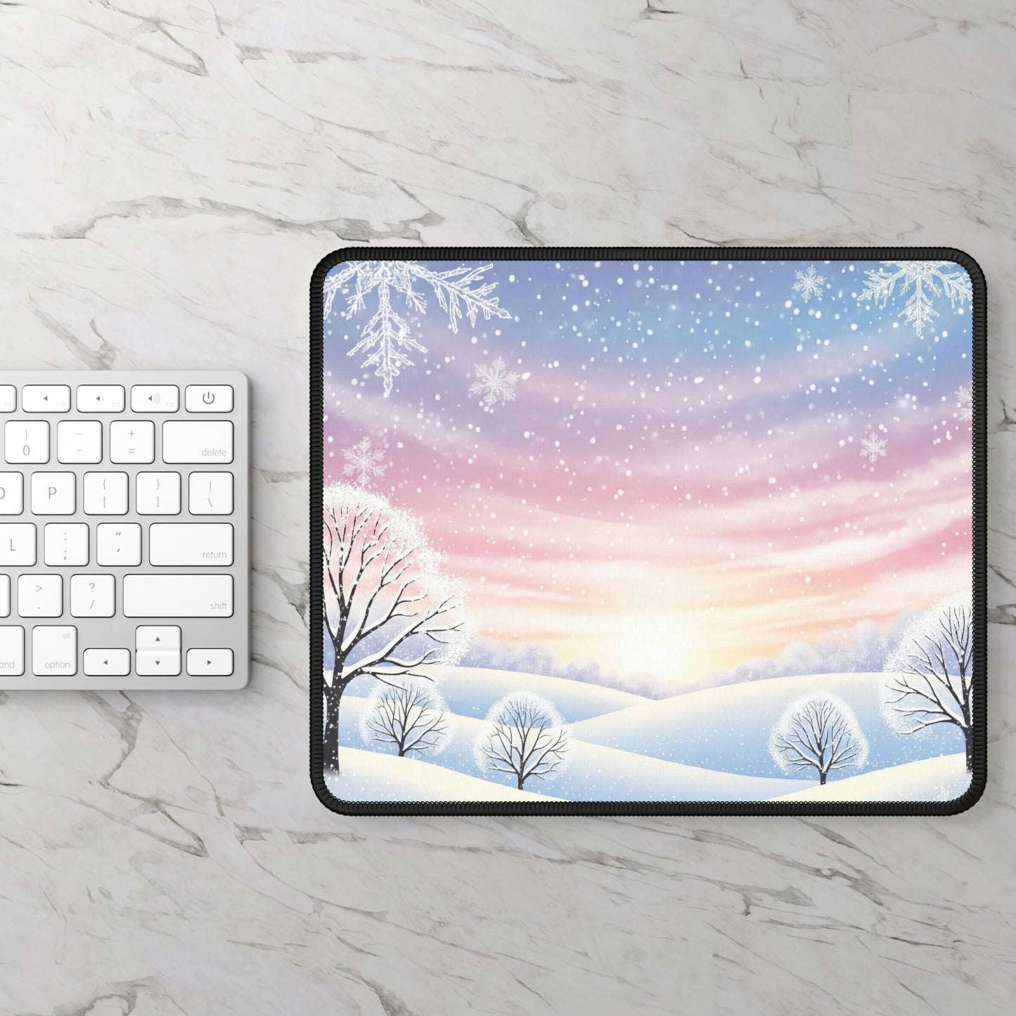 Pastel Winter Wonderland Mouse Pad