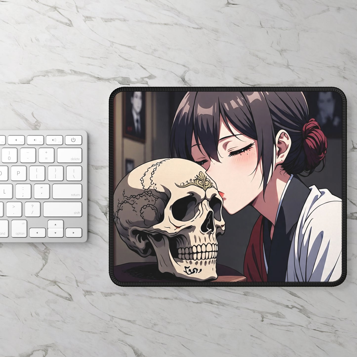 Midnight Kiss Skull Mouse Pad