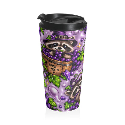 Wine Not? Raccoon Stainless Steel Travel Mug