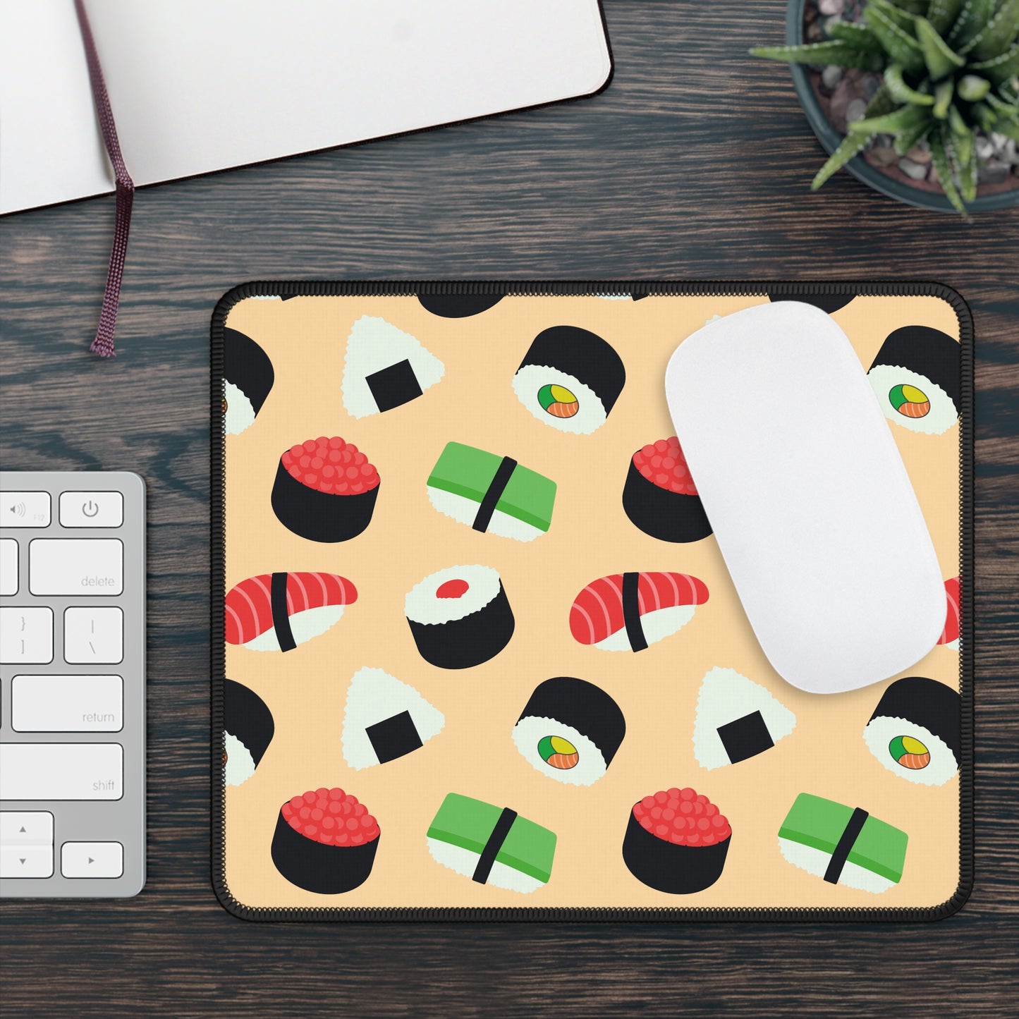 Kawaii Sushi & Onigiri Pattern Mouse Pad