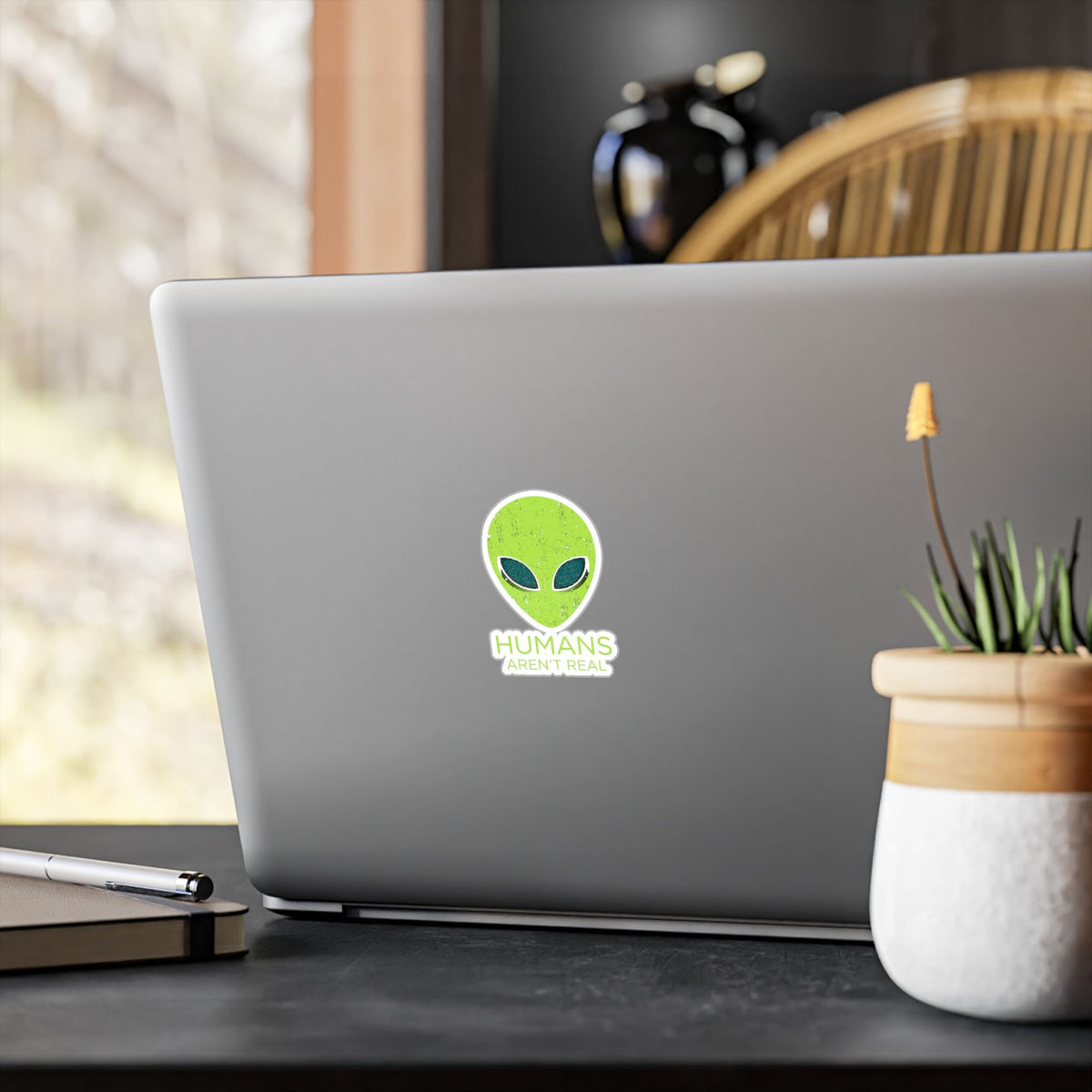 Humans Aren’t Real Alien Kiss-Cut Vinyl Sticker