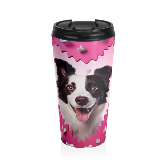 Love Burst Border Collie Travel Mug
