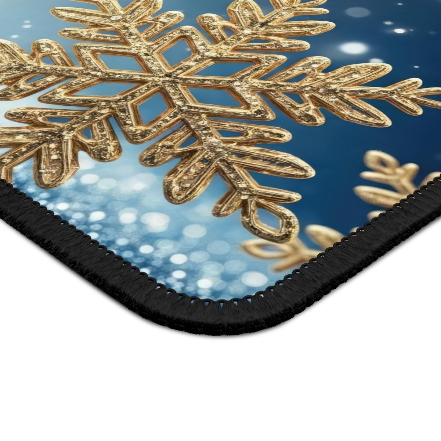 Golden Snowfall Elegance Mouse Pad