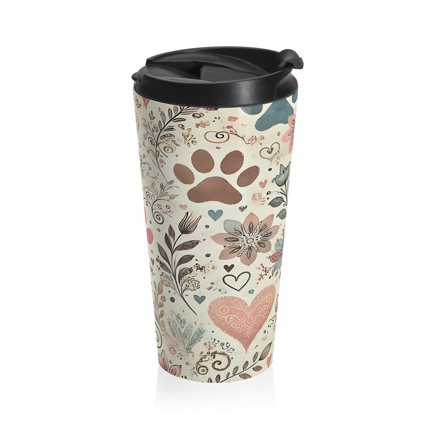 Paw Prints and Hearts Travel Mug