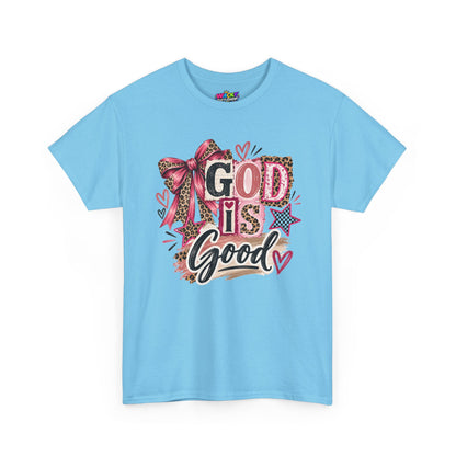 God Is Good Leopard Bow Christian T-Shirt