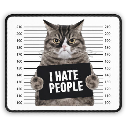 I Hate People Cat Mugshot Mouse Pad