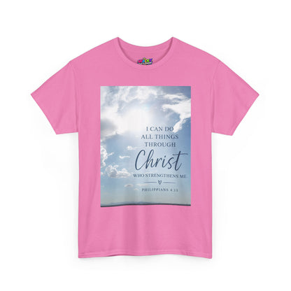 Through Christ Philippians 4:13 Christian T-Shirt