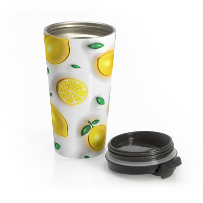 Squeeze the Day Lemon Stainless Steel Travel Mug