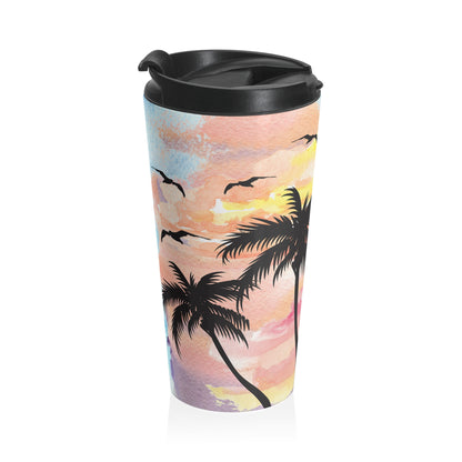 Tropical Sunset Stainless Steel Travel Mug