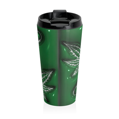 Emerald Leaf Stainless Steel Travel Mug – 15oz