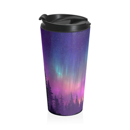 Northern Lights Mug – 15oz Stainless Steel Travel Cup