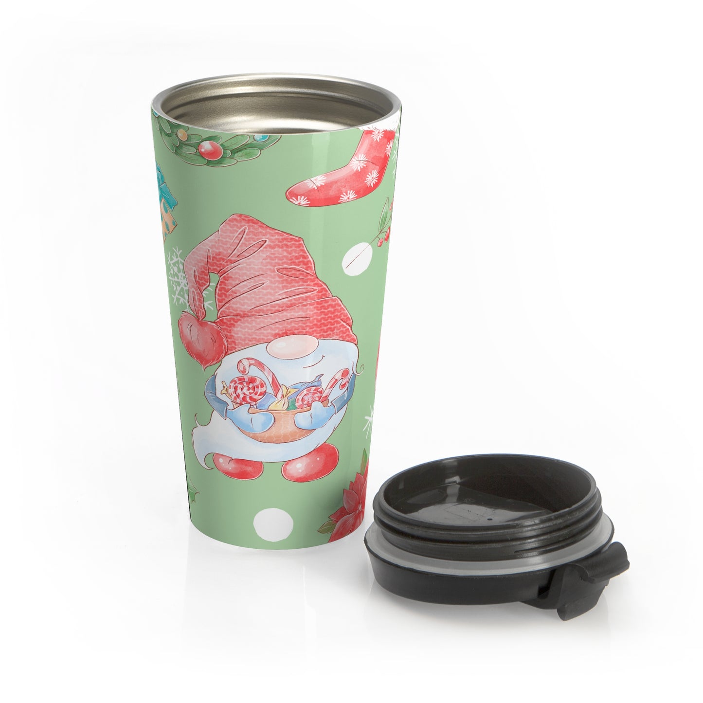 Christmas Gnome Treats Travel Mug