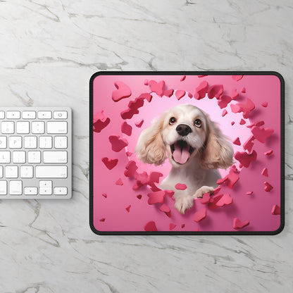 Puppy Love Hearts Mouse Pad