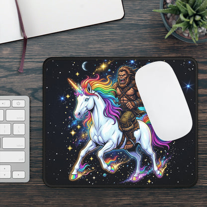 Bigfoot Riding a Unicorn Mouse Pad
