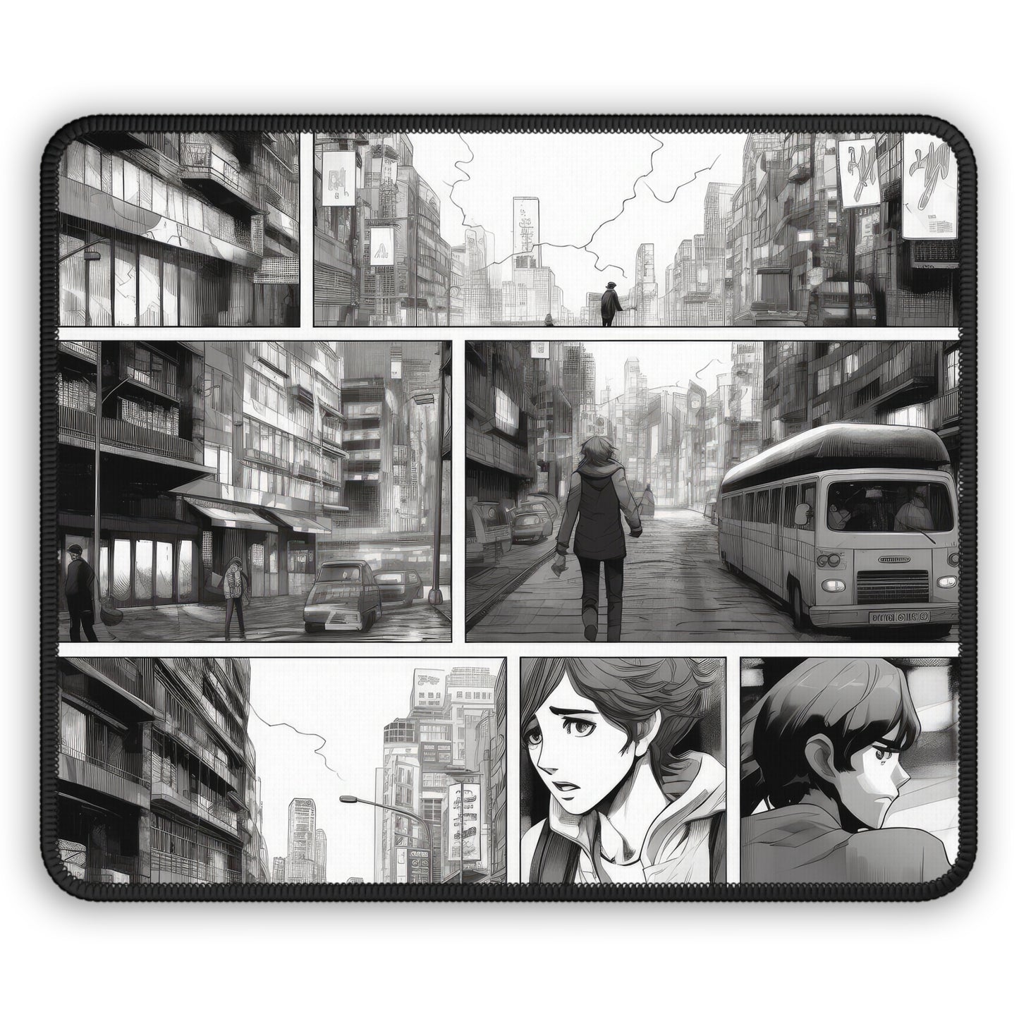 Urban Silence Comic Noir Mouse Pad