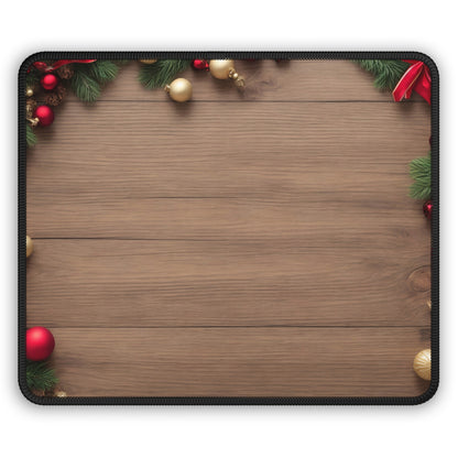 Festive Wood Holiday Mouse Pad