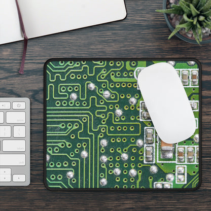 Green Circuit Matrix Mouse Pad