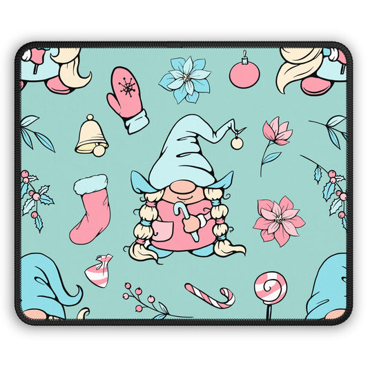 Candy Cane Gnome Mouse Pad – 9x7 Neoprene Desk Mat with Cute Holiday Design