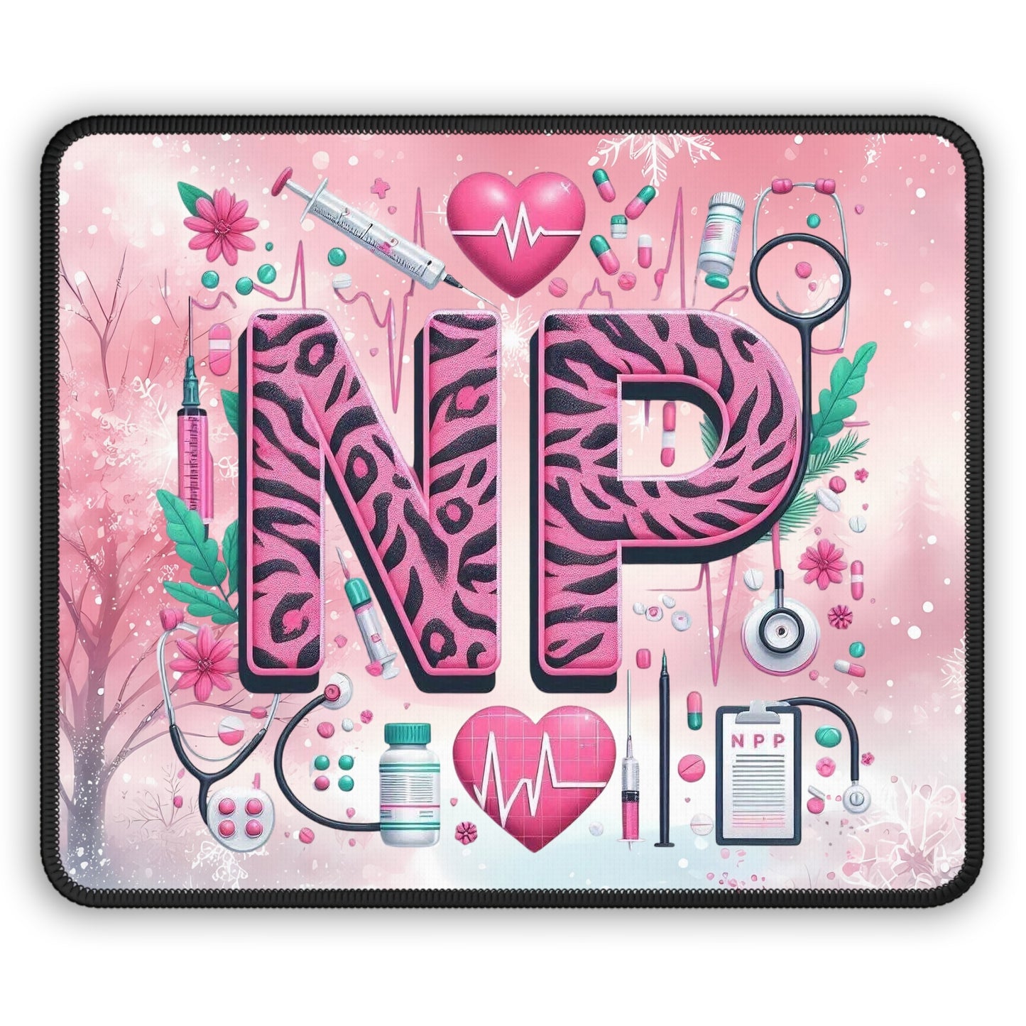 Nurse Practitioner (NP) Pink Leopard Mouse Pad