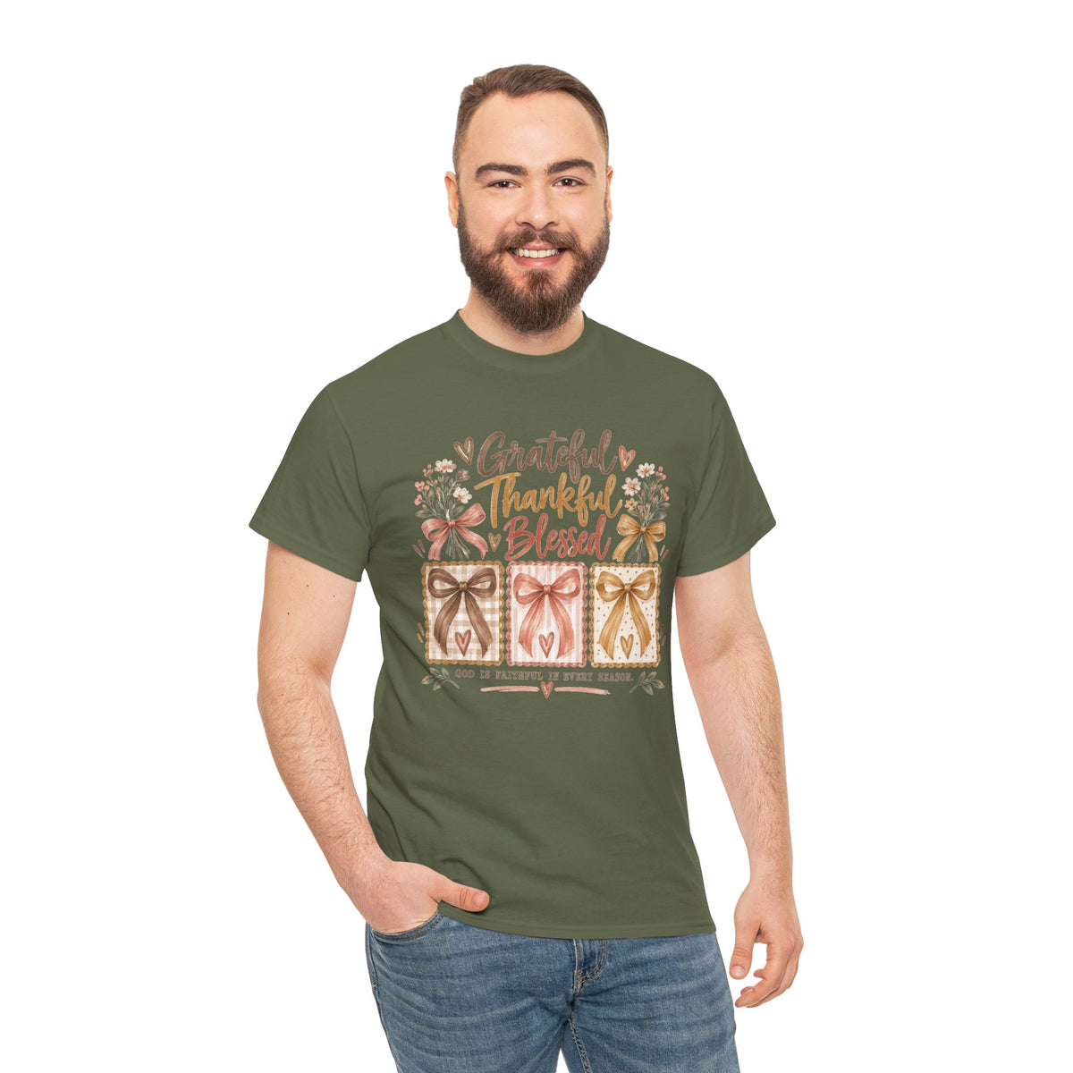 Grateful Thankful Blessed Christian T-Shirt
