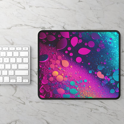 Neon Mirage Mouse Pad – 9x7 Neoprene Desk Mat with Vibrant Abstract Glow Design